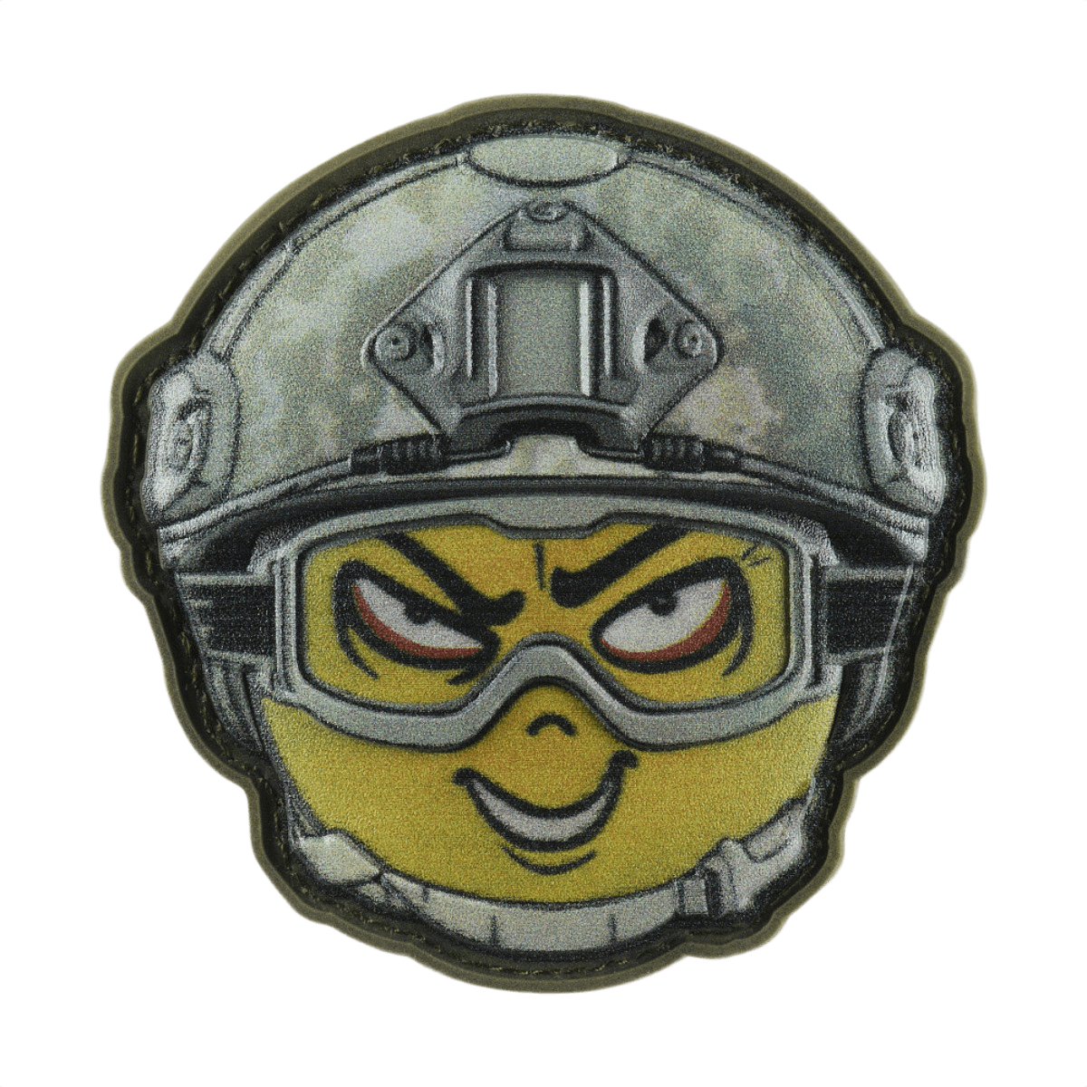 M-Tac Patch Emoji #23 PVC 3D-efektillä. Taktinen morale-tarra Velcro-kiinnityksellä vaatteisiin ja varusteisiin. Hauska emoji-malli, 6.5 x 6.5 cm.