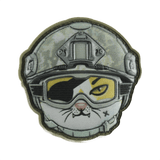 M-Tac Patch Emoji #12 PVC moraalimerkki, kissa kypärässä ja Velcro-kiinnitys, hauska lisä vaatteisiin, laukkuun tai varusteisiin.