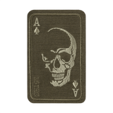 M-Tac Patch Face of War (Broderi) kirjailtu kallo ace of spades -kortissa, Cordura 500D, Velcro-kiinnitys.
