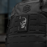 M-Tac Patch Face of War (Broderi) repussa, kirjailtu kallo pataässän kortissa. Cordura 500D, Velcro-kiinnitys. Inspiroitunut Vietnamin sodasta.