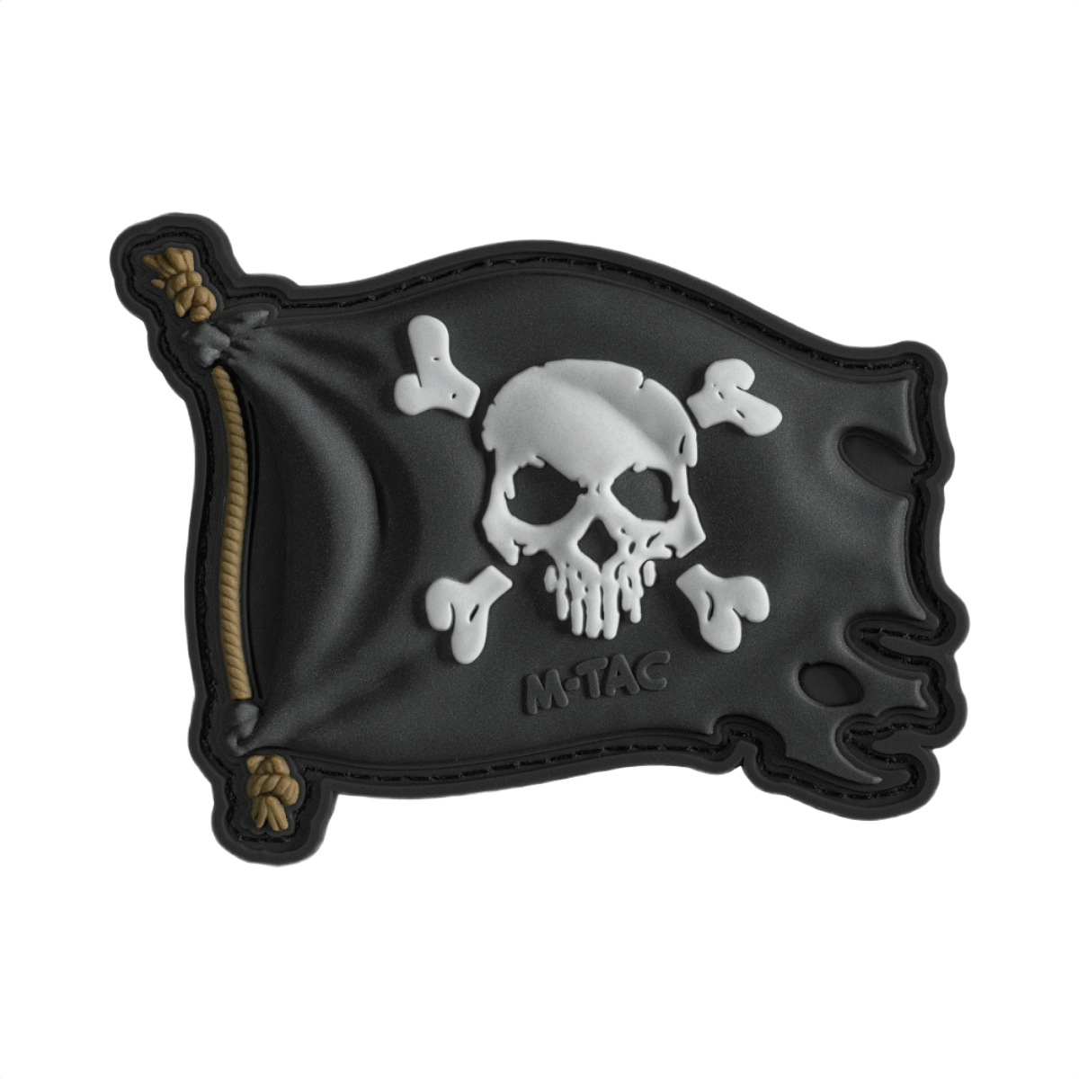 M-Tac Patch Jolly Roger PVC 3d, symboloi seikkailunhalua, velcro-kiinnitys, 8x5.
