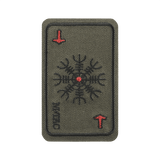 M-Tac Patch Kort Helm of Horror (brodeerattu) viikinkisymboli Ægishjálmur, brodeerattu Cordura 500D, Velcro-kiinnitys, 8 x 5 cm.