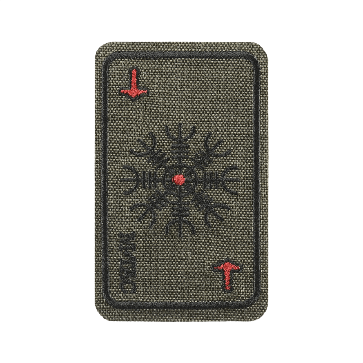M-Tac Patch Kort Helm of Horror (brodeerattu) viikinkisymboli Ægishjálmur, brodeerattu Cordura 500D, Velcro-kiinnitys, 8 x 5 cm.