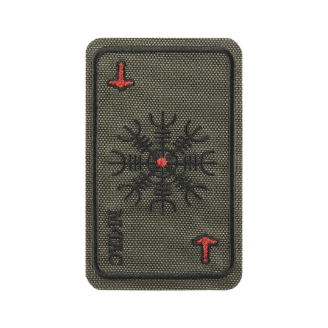 M-Tac Patch Kort Helm of Horror (brodeerattu) viikinkisymboli Ægishjálmur, brodeerattu Cordura 500D, Velcro-kiinnitys, 8 x 5 cm.