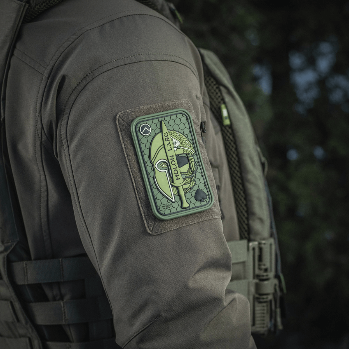 M-Tac Patch Molon Labe 3d PVC taktinen morale-tarra, innoittanut 300 spartalaista, velcro, koko 108x68 mm