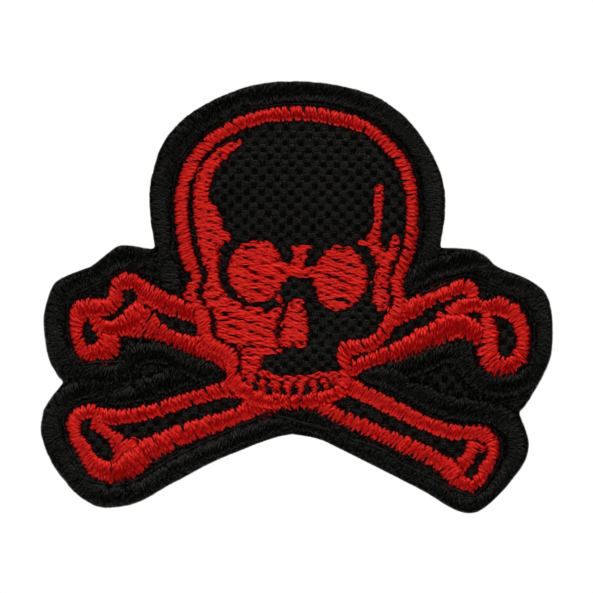 M-Tac Patch Old Skull Velcro musta punaisella pääkallolla ja luilla, 3d-efekti, helppo kiinnitys, 45x55 mm