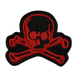 M-Tac Patch Old Skull Velcro musta punaisella pääkallolla ja luilla, 3d-efekti, helppo kiinnitys, 45x55 mm