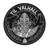 M-Tac Patch Til Valhall PVC viikinki-kuvioilla, kaksi korppia ja yksityiskohtainen 3D-efekti, halkaisija 80 mm, sopii univormuun tai laukkuun.