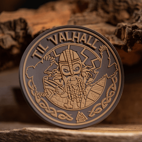 M-Tac Patch Til Valhall PVC 3D-muotoilulla ja viikinki-aiheella, kunnianosoitus norjalaisille sotilaille, 80 mm pyöreä PVC-patch Velcro-kiinnityksellä.