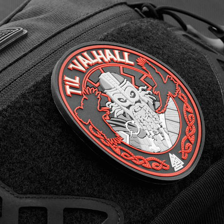 M-Tac Patch Til Valhall PVC laukussa, 3D-muotoilu Telemark-prikaatista inspiraationsa saanut, sopii taktiseen varustukseen, halkaisija 80 mm.