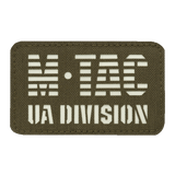 M-Tac Patch UA Division Laser Cut kestävästä Cordura 500D:stä, pimeässä hohtavalla materiaalilla ja Velcro-kiinnityksellä, ihanteellinen sotilaalliseen ja taktiseen varustukseen.
