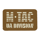 M-Tac Patch UA Division Laser Cut, pimeässä hohtava Cordura 500D -merkki Velcro-kiinnityksellä, 80x50 mm, sopii sotilaalliseen ja taktiseen varustukseen.