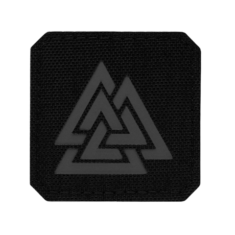 M-Tac Patch Valknut Laser Cut Odin symbol - Musta patch, jossa geom. kaiverretut Odin-symbolit.
