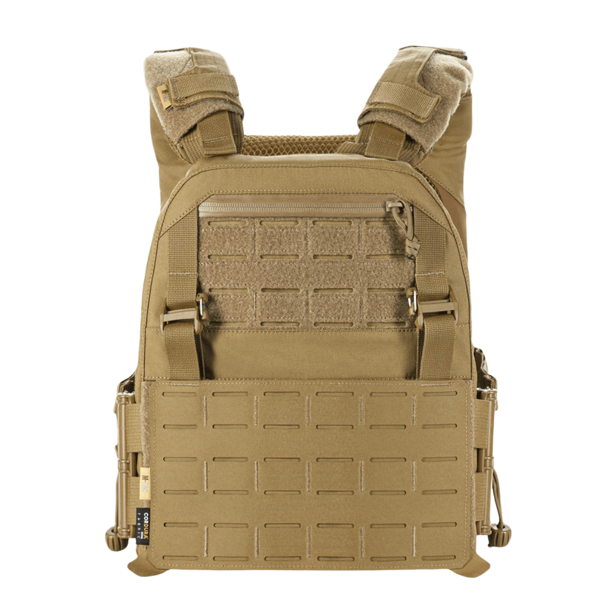 M-Tac Plate Carrier Cuirass Elite Gen.II taktinen liivi Duraflex-pikalukoilla ja Cordura 500D -materiaalista, yhteensopiva ESAPI Medium -levyjen kanssa.