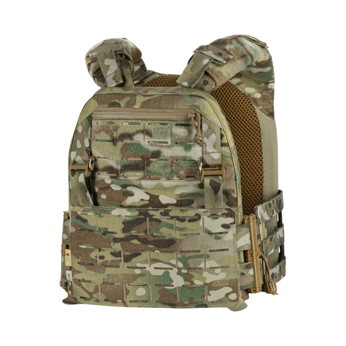 M-Tac Plate Carrier Cuirass Elite Gen.II kestävällä Cordura 500D -materiaalivalinnalla ja pikalukoilla taktiseen käyttöön. Sopii ESAPI Medium -levyille.