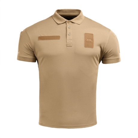 M-Tac Polo Elite Tactical Coolmax poliisi- ja turvallisuustyöhön, kosteutta siirtävä ja nopeasti kuivuva. Beige, lyhythihainen malli.