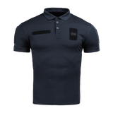 M-Tac Polo Elite Tactical Coolmax tummansininen, suunniteltu poliisi- ja turvallisuustyöhön, valmistettu 50% polyesteristä ja 50% Coolmax®-materiaalista.