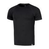 M-Tac Raglan T-paita 93/7 musta, 93 % puuvillaa ja 7 % elastaania, raglan-hihat.