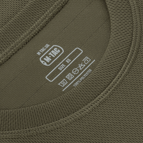 M-Tac T-Shirt Raglan Sweat-Wicking Tactical Summer, kaulus pesuohjeella.