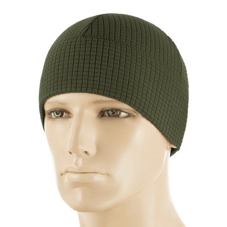 M-Tac Rip-Stop Fleece Hjelmliner, oliivinvihreä, mallinuken päällä, kestävä ja kevyt, sopii viileään ja kylmään säähän, mukava ja kestävä
