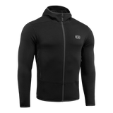M-Tac Shadow Polartec Fleece -huppari mustana, matalaprofiilinen huppu optimaaliseen lämpöön ja toiminnallisuuteen, valmistettu kestävästä Power Stretch Pro -fleecestä.