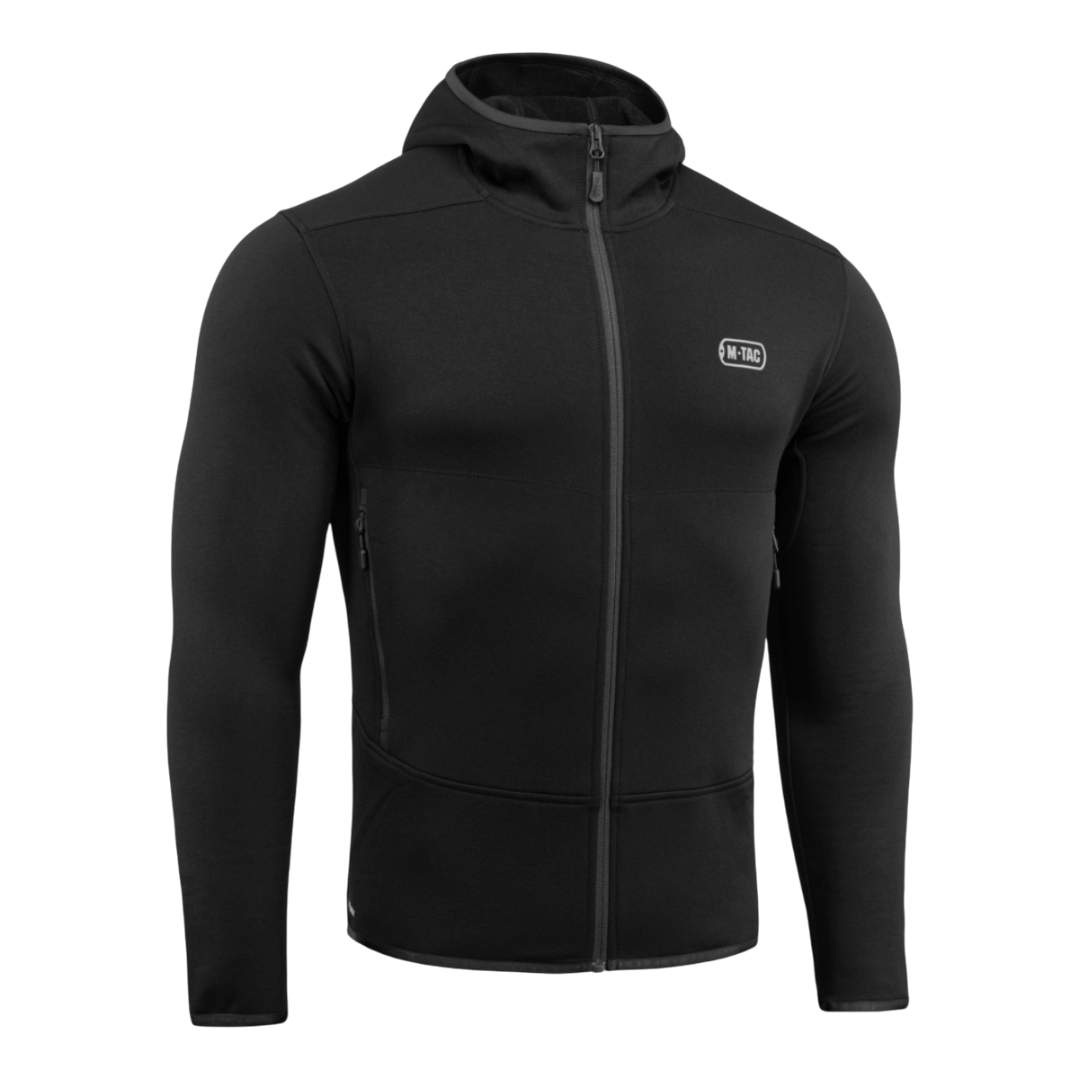 M-Tac Shadow Polartec Fleece -huppari mustana, matalaprofiilinen huppu optimaaliseen lämpöön ja toiminnallisuuteen, valmistettu kestävästä Power Stretch Pro -fleecestä.