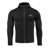 M-Tac Shadow Polartec Fleece -huppari mustana, huppu ja valmistettu Power Stretch Pro -fleecestä, suunniteltu toimivuuteen ja kestävyyteen.