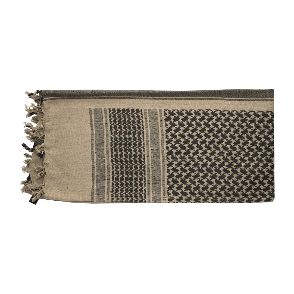 M-Tac Shemagh-huivi klassisella arabialaisella kuosilla, 100% puuvillaa, 110 x 110 cm, suojaa auringolta, hiekalta ja tuulelta ulkoilussa.