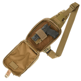 M-Tac Sling -pistoolilaukku Elite Hex Velcro piilotettuun kantoon, valmistettu kestävästä Cordurasta, säädettävä hihna, neljä lokeroa ja Velcro-etupaneeli.