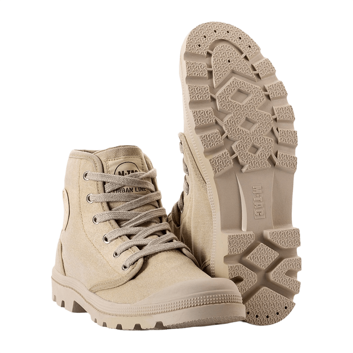 M-Tac Sneakers ulkoiluun, klassinen malli, 6 nauharenkasta, takaosan vahvike, leveät polyesterin nauhat ja joustava ulkopohja.