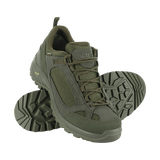 M-Tac Sneakers Tactical Demi-Season Pro Line vihreänä, suede- ja Cordura-päällisillä ja Vibram-pohjalla harjoitteluun ja vaellukseen.