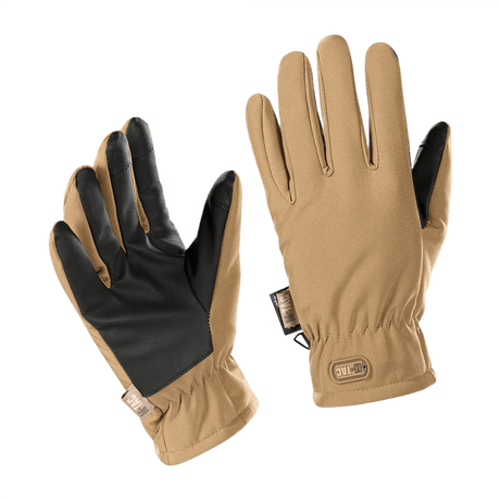 M-Tac Handsker Soft Shell Thinsulate, ulkoiluun, nahkavahvistettu kämmen ja kosketusnäyttötoiminto, ruskea.