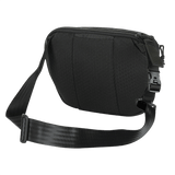 M-Tac Sphaera Hex Hardsling Bag Large Elite musta, säädettävä hihna ja vahva vetoketju, sivulta nähtynä.