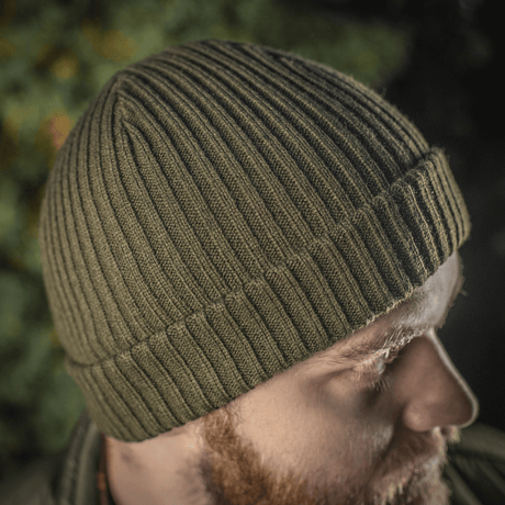 M-Tac Watch Cap 100% Akryl vihreänä, neulepipo kylmiin oloihin, matala malli, joustava ja kaksinkertainen käänne lisälämmölle.