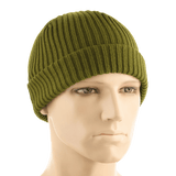 M-Tac Watch Cap 100% Akryl neulepipo oliivinvihreänä, matala malli ja kaksinkertainen käänne lisälämmöllä, sopii kylmään säähän.