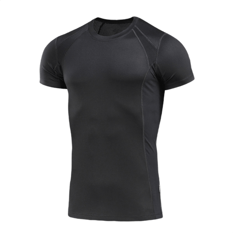 Musta M-Tac T-Shirt Sweat-Wicking Athletic Gen.II anatomisella istuvuudella ja litteillä saumoilla, sopii harjoitteluun ja aktiiviseen vapaa-aikaan.