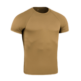 M-Tac T-Shirt Raglan Sweat-Wicking Tactical Summer, beige, suunniteltu mukavuuteen ja liikkumisvapauteen kuumassa säässä, sopii taktiseen käyttöön.