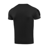 M-Tac T-Shirt Raglan Sweat-Wicking Tactical Summer, musta, hikiä siirtävä, täydellinen ulkoiluun lämpimässä säässä.