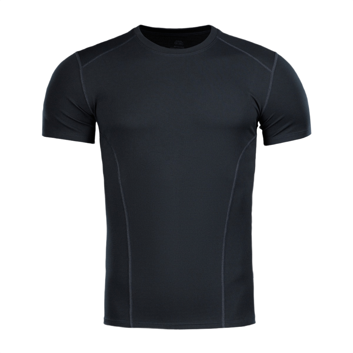M-Tac Sweat-Wicking T-Shirt Athletic musta, lyhythihainen anatomisella istuvuudella, kosteutta siirtävä polyesteri urheiluun.
