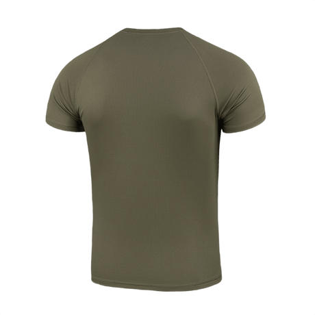 M-Tac T-Shirt Raglan Sweat-Wicking Tactical Summer, vihreä, joustava polyesteri, nähtynä takaa.