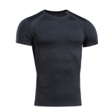 M-Tac T-Shirt Sweat-Wicking Athletic Gen.II mustana, suunniteltu harjoitteluun ja arkeen, valmistettu 100% kosteutta siirtävästä polyesteristä.