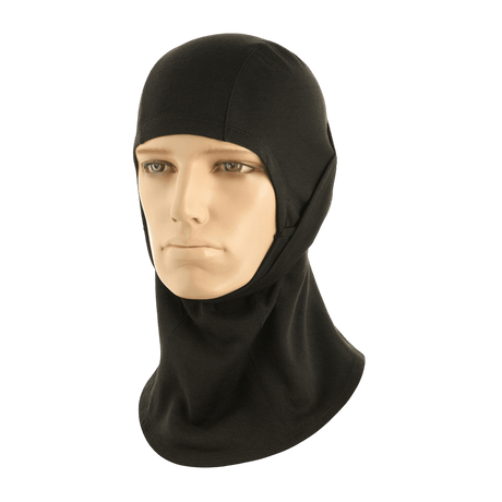 M-Tac Sweater-Ninja-Balaclava Premium, musta, kasvojen suojaus Polartec® Power Dry -materiaalista, mallilla esitetty