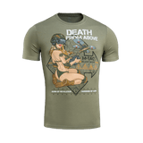 M-Tac T-Shirt Delivery Service Pin-up-designilla ja 'Death from Above' -tekstillä, inspiroitunut toisen maailmansodan amerikkalaisesta kulttuurista.