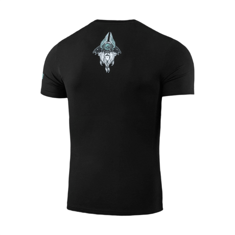M-Tac T-Shirt Odin Mystery ainutlaatuisella Odin-printillä selässä, pohjoismainen mytologiakuvio, musta, pehmeä puuvillasekoite.