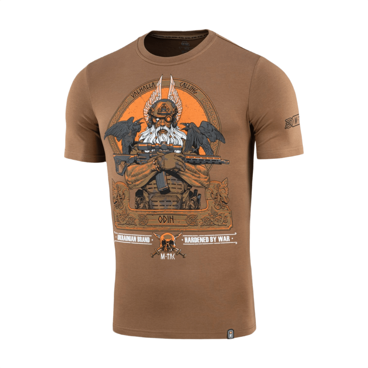 M-Tac T-Shirt Odin Odin‑painatuksella ja korpeilla Hugin ja Munin, teksti 'Valhalla Calling'; puuvilla‑elastaaniseos.