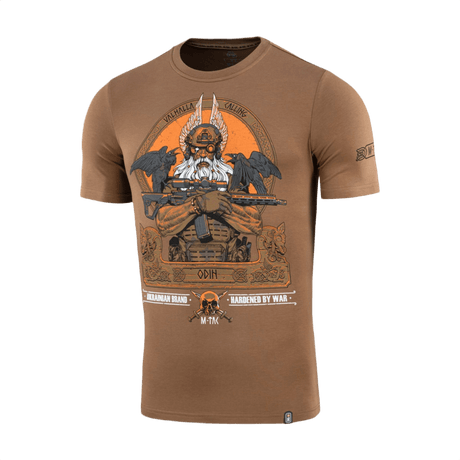 M-Tac T-Shirt Odin Odin‑painatuksella ja korpeilla Hugin ja Munin, teksti 'Valhalla Calling'; puuvilla‑elastaaniseos.