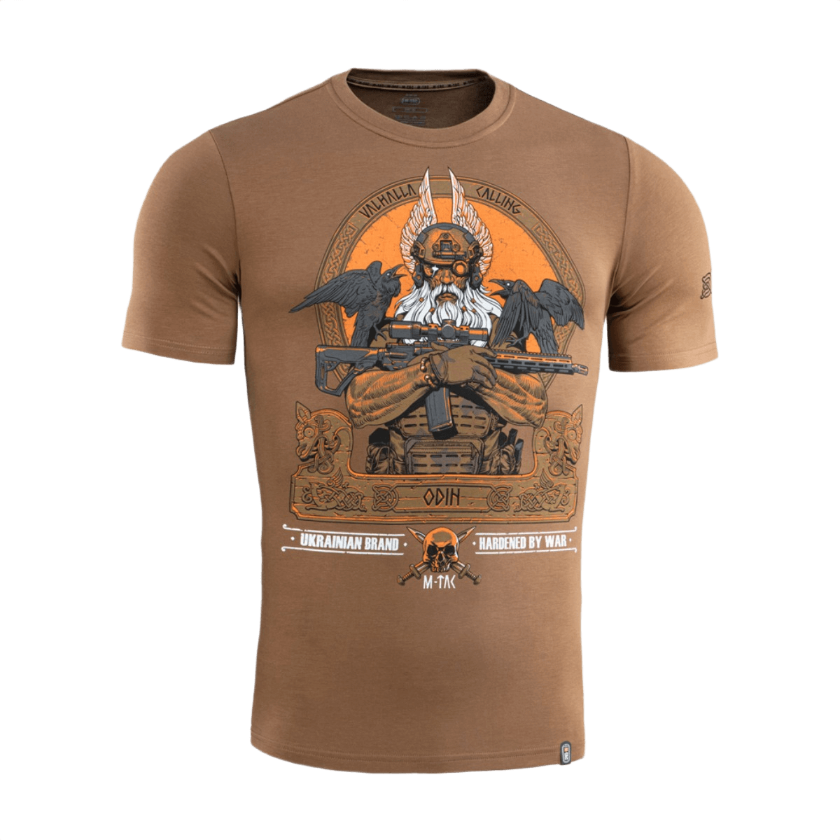 M-Tac T-Shirt Odin Odin‑painatuksella, korpit Hugin ja Munin ja teksti 'Valhalla Calling'. Moderni pohjoismainen mytologia -muotoilu.