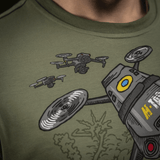 M-Tac T-Shirt Quadcopter, dronemotiivi painettuna MagnaColours®-musteella, 93% puuvillaa, 7% elastaania.