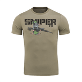 M-Tac T-Shirt Talpa hauska sniperi-myyyräpainatus, beige puuvillaseos.