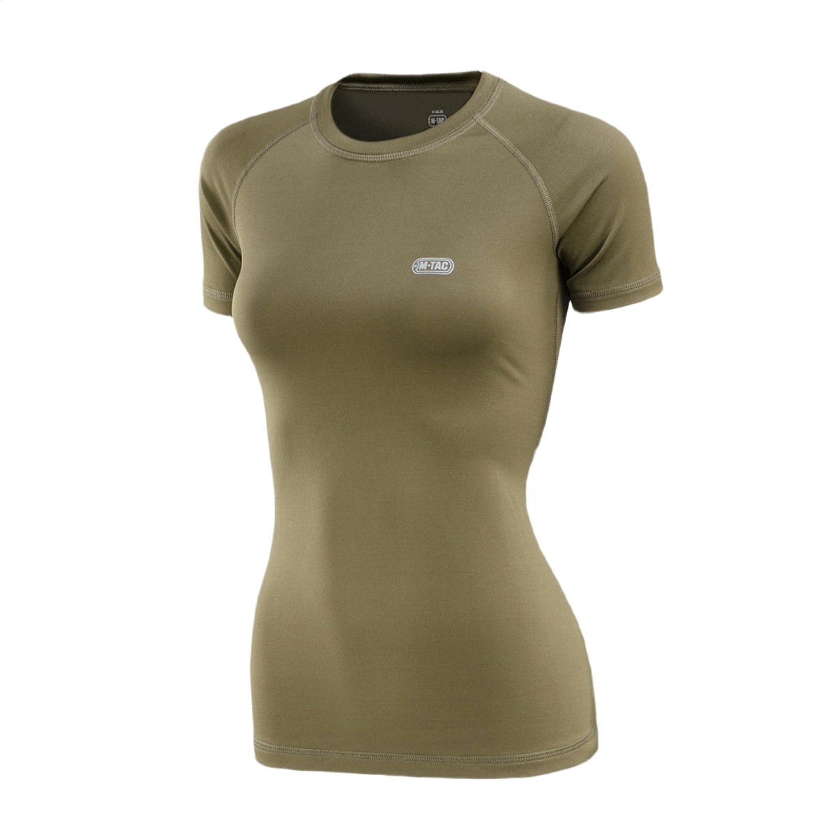 M-Tac T-shirt Ultra Light Polartec Lady oliivinvärinen, täydellinen juoksuun ja treeniin, nopeasti kuivuva Power Dry®-materiaali, heijastava logo.